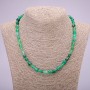 Collar de ágata verde facetada, diámetro 7×9 mm (±), longitud 48 cm