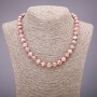 Collar de rodonita con cuentas lisas, diámetro 8 mm, longitud 45 cm