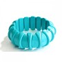 Pulsera elástica turquesa (artificial) rondeles lisos, diámetro 6×4 mm, longitud 18 cm ±