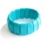 Pulsera de turquesa prensada, eslabón 25×12 mm, longitud 18 cm (elástica)