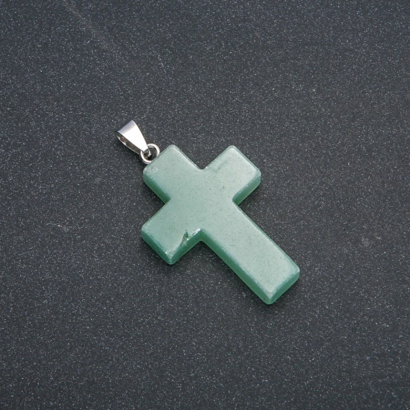 Colgante Cruz de nefrita 50×28 mm