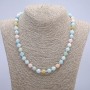 Collar de Morganita natural, cuentas lisas de 8 mm, longitud 45 cm +