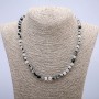 Collar de cuarzo rutilado con cuentas lisas, diámetro 6 mm, longitud 45 cm+