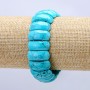 Pulsera elástica de turquesa prensada, eslabones lisos 21×9 mm+