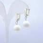 Aretes de ágata blanca, diámetro 12 mm, longitud 2,5 cm+