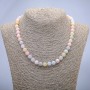 Collar de Morganita natural con cuentas lisas, diámetro 8 mm, longitud 45 cm ±