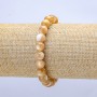 Pulsera elástica de madreperla natural beige. cuentas lisas, diámetro 8 mm ±, longitud 18 cm ±