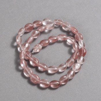 Cuentas de calcedonia en hilo natural, ovaladas lisas, diámetro 10×8 mm, longitud 39 cm