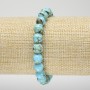 Pulsera elástica de jaspe emperador turquesa, bola lisa, diámetro 8 mm+