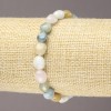 Pulsera elástica de Morganita natural en cuentas facetadas, diámetro 7×9 mm (±)