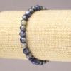 Pulsera elástica de sodalita natural con cuentas lisas de 6 mm+