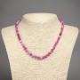 Collar de cuentas de ágata color frambuesa, bolas lisas, diámetro 6 mm ±, longitud 45 cm ±