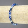 Pulsera elástica de ágata ojo azul, piedra natural, cuentas lisas, diámetro 6 mm