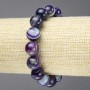 Pulsera elástica de ágata ojo de gato morada