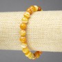 Pulsera elástica de ágata naranja con patrón ojo, bolas lisas, diámetro 8 mm+