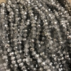Cuentas facetadas de cristal checo gris claro en hilo, surtido, rondel facetado, diámetro 6×4,5 mm, longitud 38-40 cm +