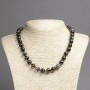 Collar de ágata marrón natural, cuentas lisas de 10 mm de diámetro, longitud 45 cm