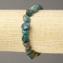 Pulsera elástica de crisocola natural, cuentas pulidas, diámetro 8×9 mm+