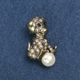 Broche «Cachorrito con pelota» 3,5×2 cm, color oro oscurecido