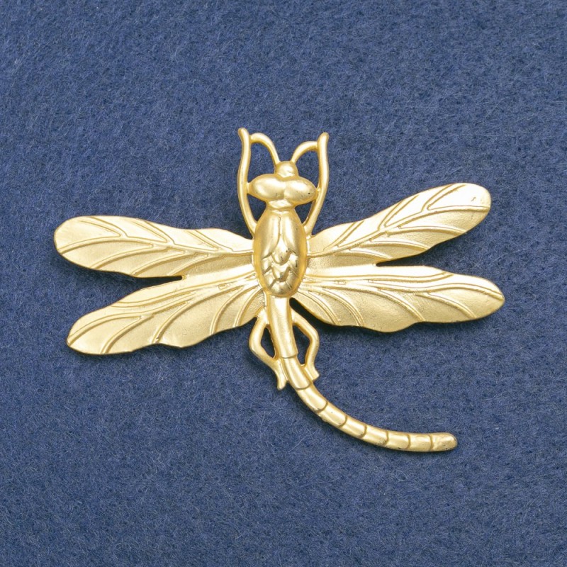 Broche libélula de metal dorado 75×55 mm +