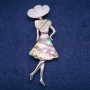 Broche-colgante Madame con piedra de madreperla y haliotis 30×85 mm