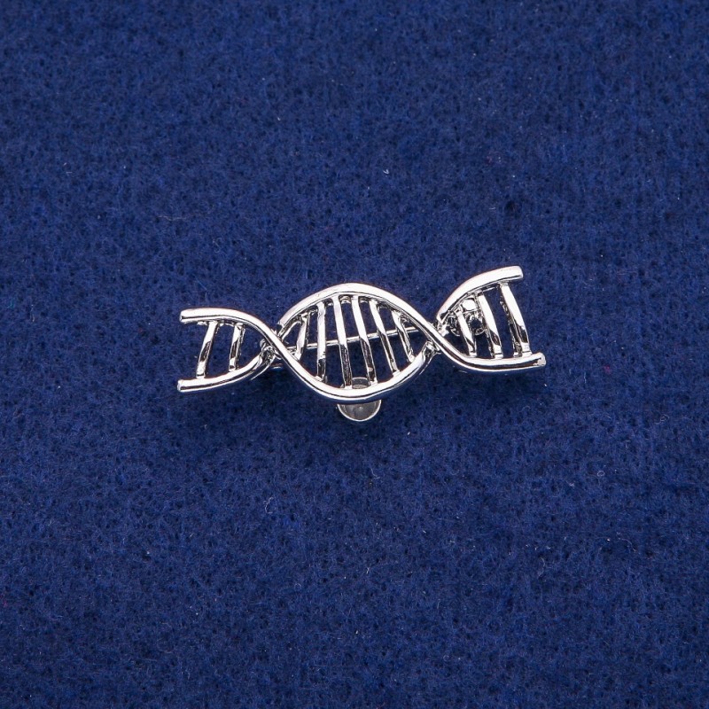 Broche Espiral ADN 13×40 mm, metal plateado