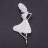 Colgante-broche Madam Perlamutr color plata, longitud 8,4 cm