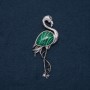 Broche colgante «Flamenco» con malaquita natural 85×30 mm