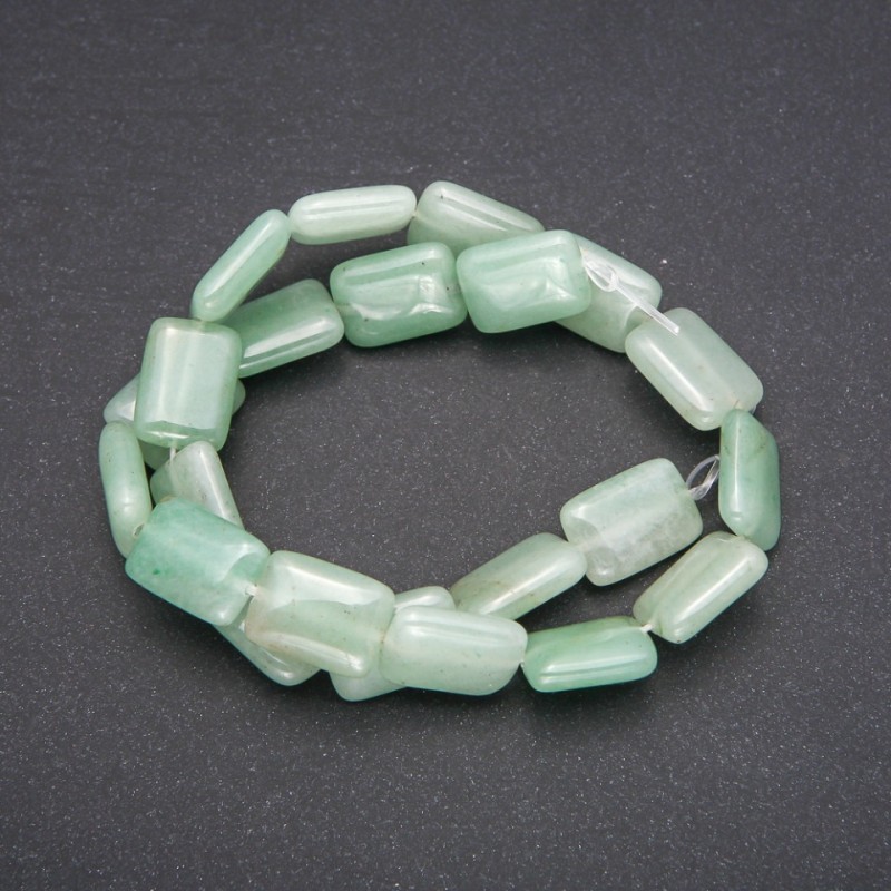 Cuentas de jade natural rectangulares, dimensiones 13×18 mm, longitud 38 cm (±)