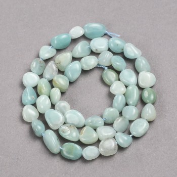Cuentas de Larimar facetadas en hilo, diámetro 6×8 mm, longitud 39 cm +