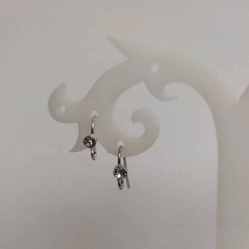 Ganchos para pendientes de metal gris, 3 mm, longitud 3,5 cm, par