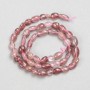 Cuentas facetadas de cuarzo rosa natural, diámetro 8×6 mm, longitud 39 cm + -