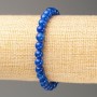 Pulsera elástica de lapislázuli (acrílico artificial) cuentas lisas de diámetro 6,5 mm, longitud 18 cm ±
