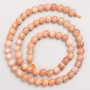 Cuentas en hilo de piedra natural selenita, bolas lisas, diámetro 6 mm ±, longitud 39 cm ±
