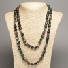 Collar largo de jaspe verde facetado, diámetro 5×8-10 mm ±, longitud 110 cm ±
