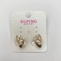 Pendientes Xuping Baño de oro 18K con cristales blancos, diámetro 16×9 mm+