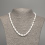Collar de caolín natural, cuentas cilíndricas lisas, diámetro 10x6 mm, longitud 49 cm ±