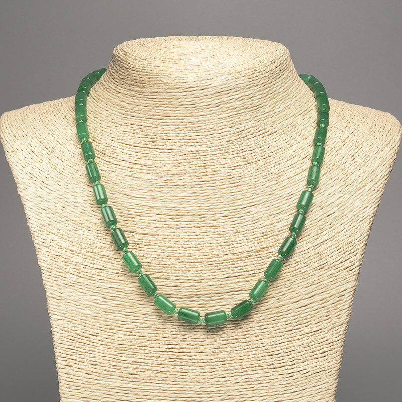 Collar de crisoprasa natural, cuentas cilindricas lisas, diámetro 10×6 mm, longitud 49 cm ±