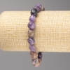 Pulsera de piedra charoita facetada, diámetro 10×12 mm ±, en elástico, longitud 18 cm+