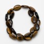 Cuentas de ojo de tigre natural, ovaladas, diámetro 13×18×6 mm, longitud 40 cm en hilo