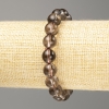 Pulsera de topacio ahumado, piedra natural, bolas lisas de 10 mm de diámetro, longitud 18 cm (elástico)