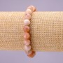 Pulsera de selenita con bolas lisas, diámetro 8 mm (±), en elástico, longitud 18 cm