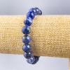 Pulsera de sodalita, piedra natural, cuentas lisas de 10,5 mm de diámetro, longitud 18 cm (elástico)
