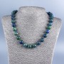 Collar de azurita con bolas lisas, diámetro 12 mm, longitud 48 cm +