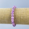 Pulsera de lepidolita natural, cuentas facetadas en cubo de 7×7 mm, longitud 18 cm (elástico)