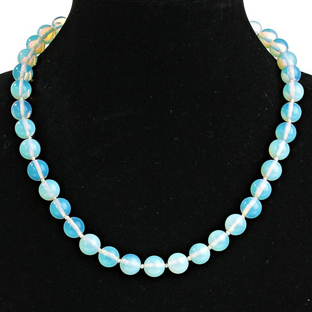 Collar de piedra lunar, bolas de 8 mm, longitud 48 cm