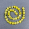 Cuentas de turquesa amarilla, bolas lisas, diámetro 10 mm ±, en hilo, longitud 38 cm o más