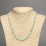Collar de Larimar natural con cuentas lisas, diámetro 6,5 mm ±, longitud 51 cm