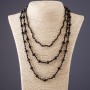 Collar de 3 hileras 'Ágata' (artificial) vidrio checo negro facetado de 4-8 mm