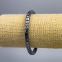 Pulsera de hematita zigzag, diámetro 5×6 mm, longitud 18 cm (elástica)
